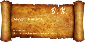 Bergh Nanett névjegykártya